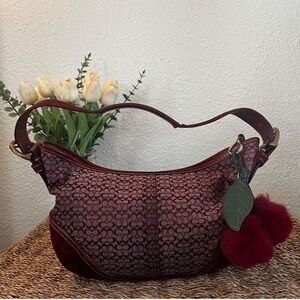 Y2K Coach Soho Burgundy Suede and Canvas #6026